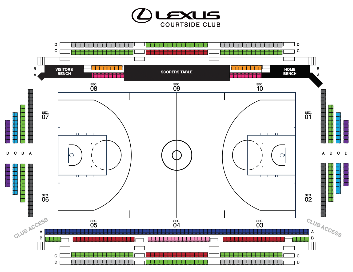 Timberwolves Lexus Courtside Club Seating Map